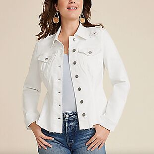 Women's Cinched Denim Jacket $18