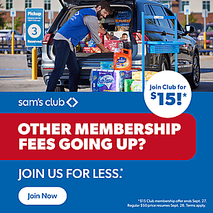 Sam's Club 1-Year Membership $15