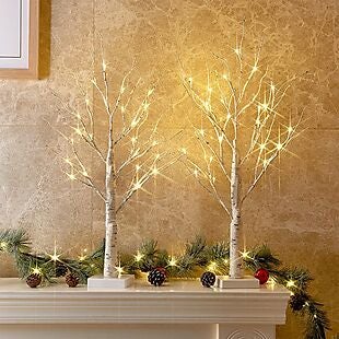 Set of 2' LED Birch Trees $20 with Prime