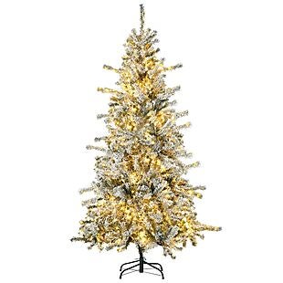 6' Flocked Pre-Lit LED Christmas Tree $57