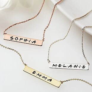 Sterling Silver Name Bar Necklace $17