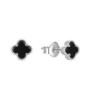 Black Onyx Clover Studs $15