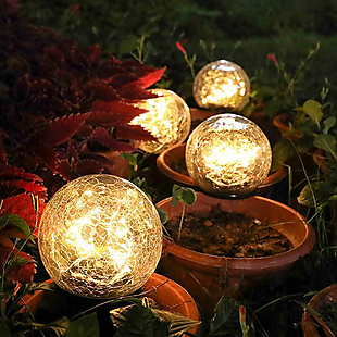 4pk LED Solar Garden Globes $37 Shipped