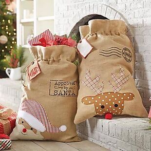 2pk Drawstring Santa Sacks $15