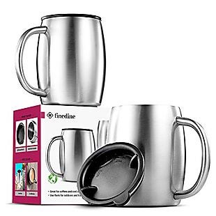 2pk 14oz Insulated Mugs $13