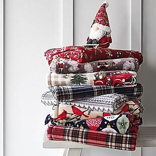 Holiday Plush Throws $12