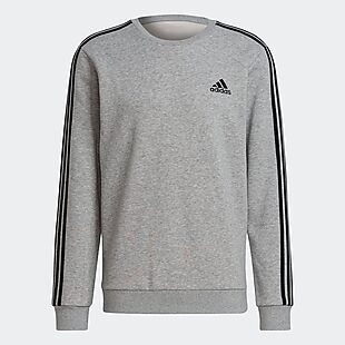 Adidas Men's Fleece 3-Stripes Sweater $15