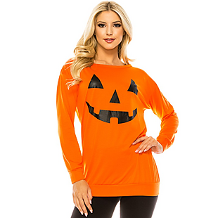 Pumpkin Long Slouchy Tee $12