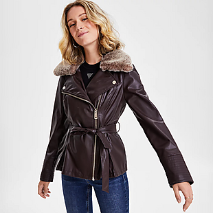 Guess Belted Moto Jacket $105