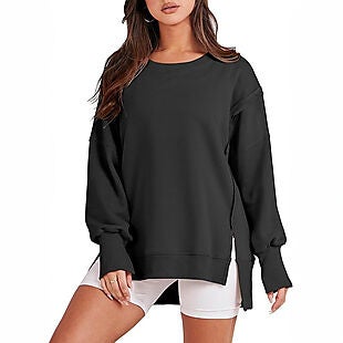 Oversized Side-Slit Sweatshirt $20