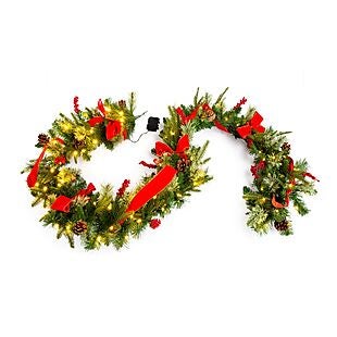 9' Pre-Lit Cordless Garland $40