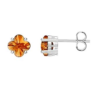 Silver & Citrine Studs $16