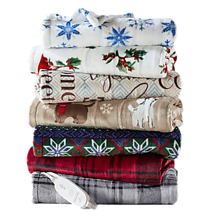 Heated Plush Holiday Throw $35