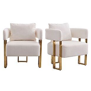 Set of 2 Teddy Fleece Accent Chairs $310