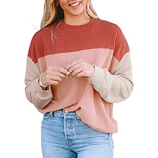 Women's Ribbed Colorblock Top $24