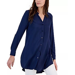 Macy's Button-Down Tunic Blouse $11