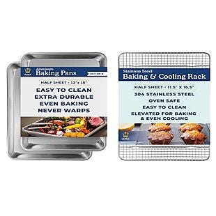 2pk 18" Baking Sheets & Cooling Rack $18