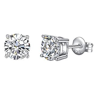 Silver & Moissanite Studs $20