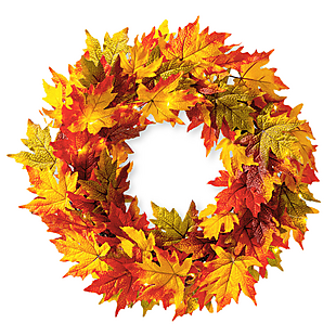 24" Lighted Fall Wreath $37