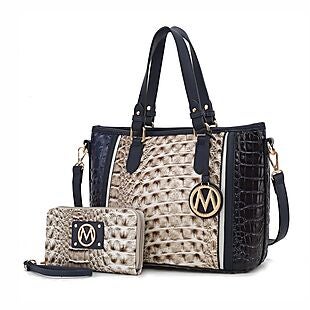 MKF Embossed Tote & Wristlet Wallet $53