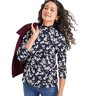 Women's Cotton-Blend Long-Sleeve Tops $10