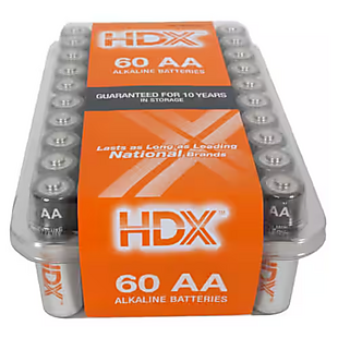 60pk AA Alkaline Batteries $15