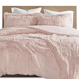 3pc Queen Faux-Fur Duvet Cover Set $36