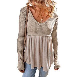 Women's Textured Babydoll Top $25