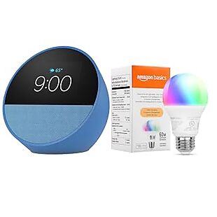 Echo Spot + Smart Bulb $45