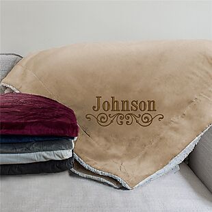 Personalized Embroidered Sherpa Throw $30