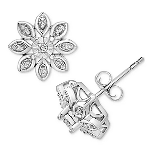 Diamond Flower Cluster Earrings $30