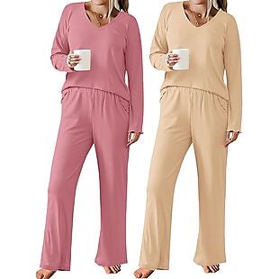 2pk Ribbed Knit Pajamas $24