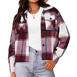 Women's Cropped Shacket $19