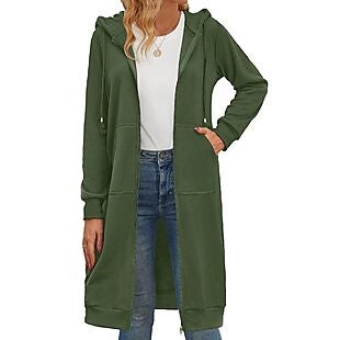 Long Zip-Up Hoodie $26