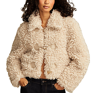 Lucky Brand Faux-Teddy Toggle Jacket $42