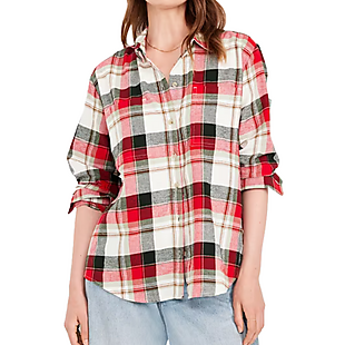 Old Navy Flannel Boyfriend Shirt $9