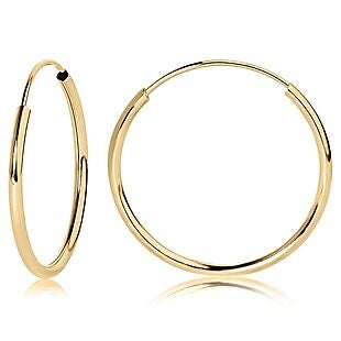 14K Yellow Gold Hoops $55