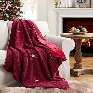 Embroidered Holiday Throw $12