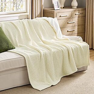 60" Dual-Textured Throw Blanket $10