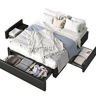 Queen Platform Bed with Storage $197