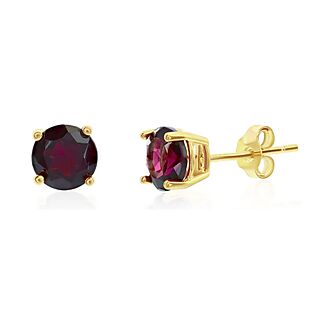 Silver & Lab Garnet Earrings $15