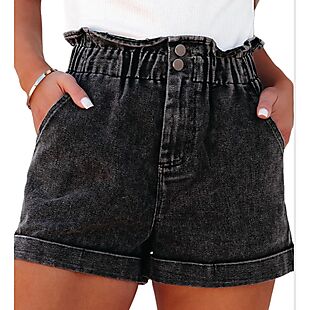 High-Waisted Denim Shorts $30