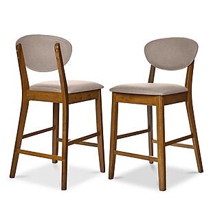 2pc Upholstered Wood Barstools $97