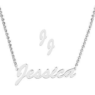 Custom Name Necklace & Earrings $25