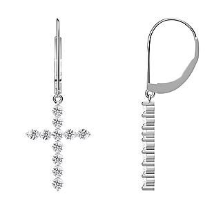 Sterling Silver Cross Earrings $17