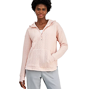 Quilted Hoodie with Thumbholes $27