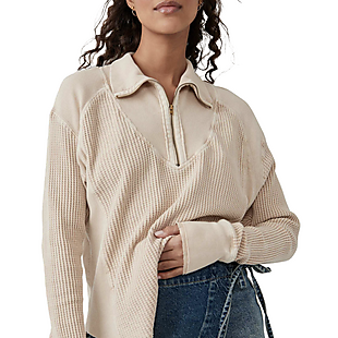 Free People Thermal Half-Zip Pullover $44