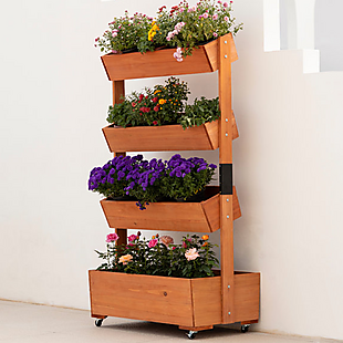 4-Tier Solid Wood Rolling Garden Bed $104