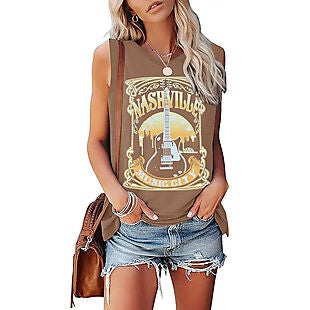 Loose-Fit Graphic Tank Tops $9
