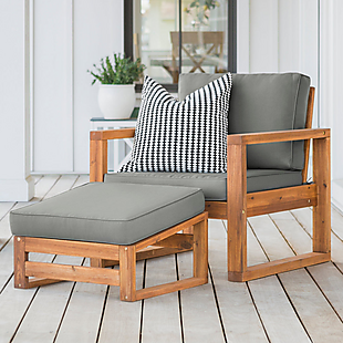 Thick-Cushioned Wood Patio Chair Set $123
